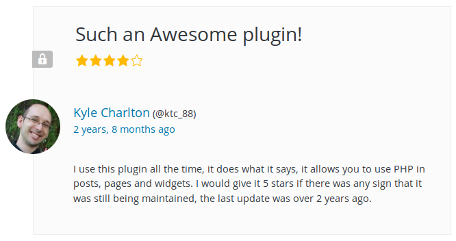 "Such an Awesome plugin!" review