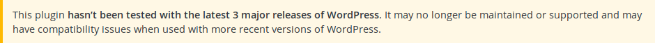 Unmaintained plugin notice
