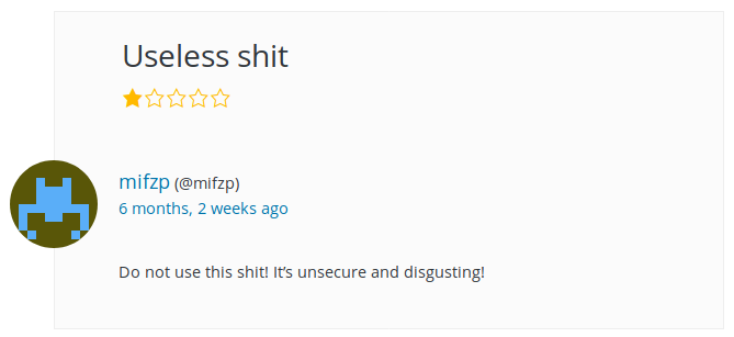 "Useless shit" review